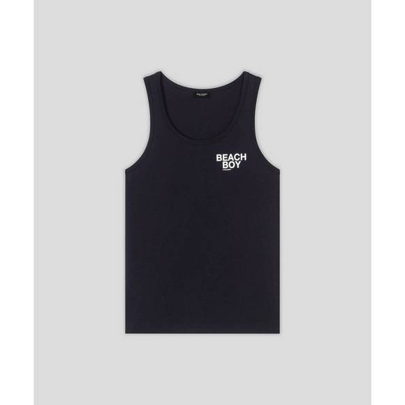 NEW RON DORFF organic cotton beach boy tank top in black - Picture 3 of 4